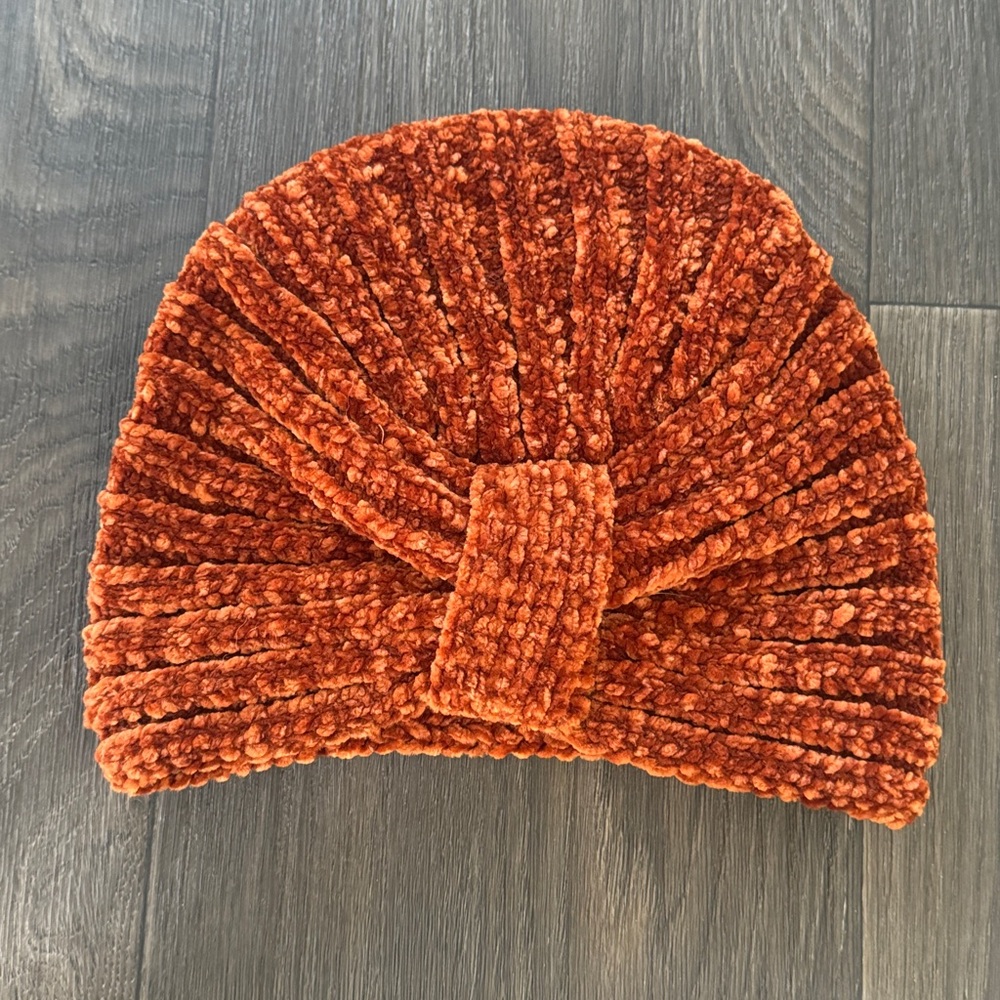 a new day Rust Knit Turban Hat
